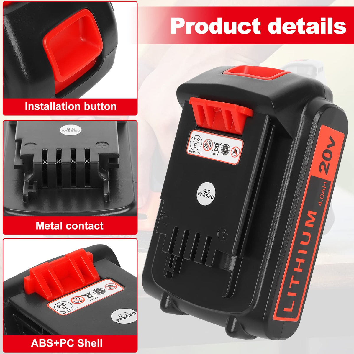20V Lithium 4.0 ah 2 Pack Battery A5193