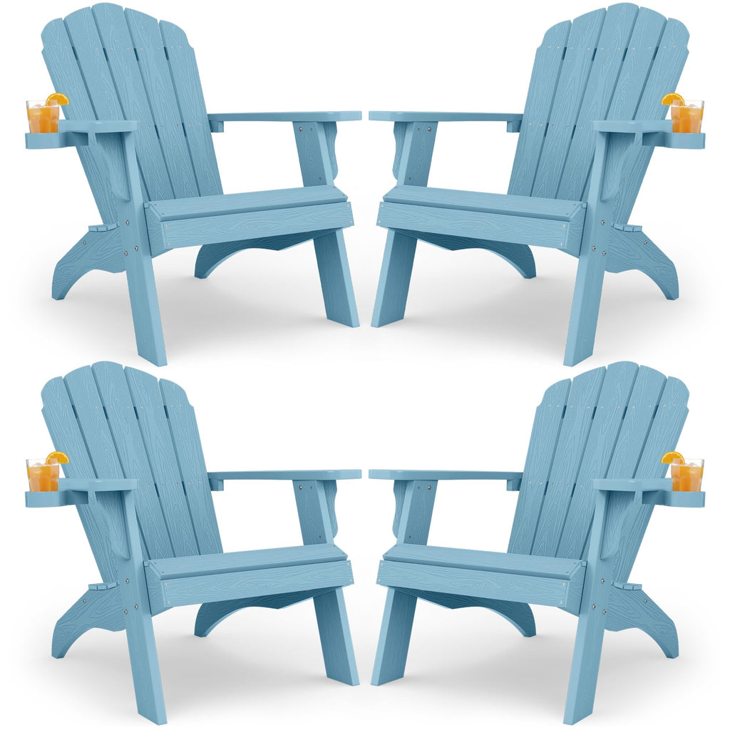 Oversized Adirondack Chair Set of 4 Blue V7009