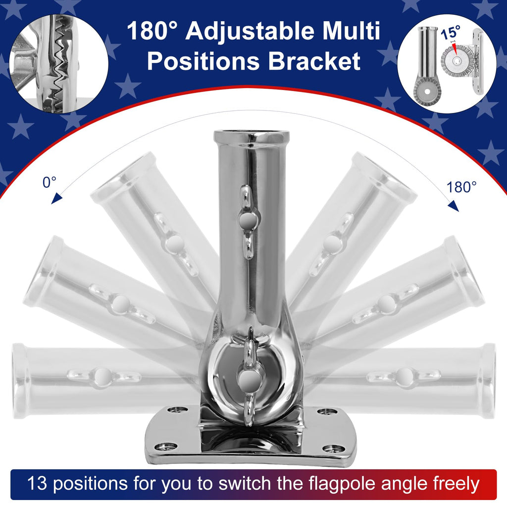 316 Stainless Steel Adjustable Flag Pole Holder I692