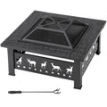 32 Inch Square Wood Burning Fire Pit Table P28678