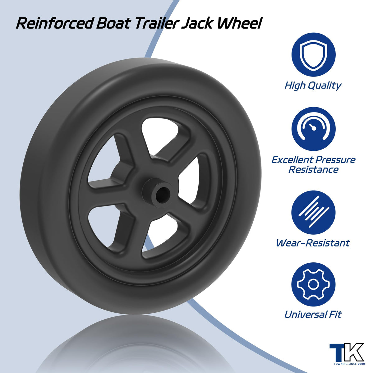 8" Trailer Jack Swivel Caster with Spoked Wheel R50428