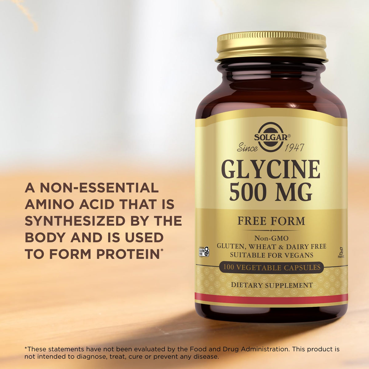 Glycine 500 mg 100 Vegetable Capsules L85748