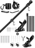 6 FT Black Metal Flagpole Kit and 1" Flag Pole Holder R48320
