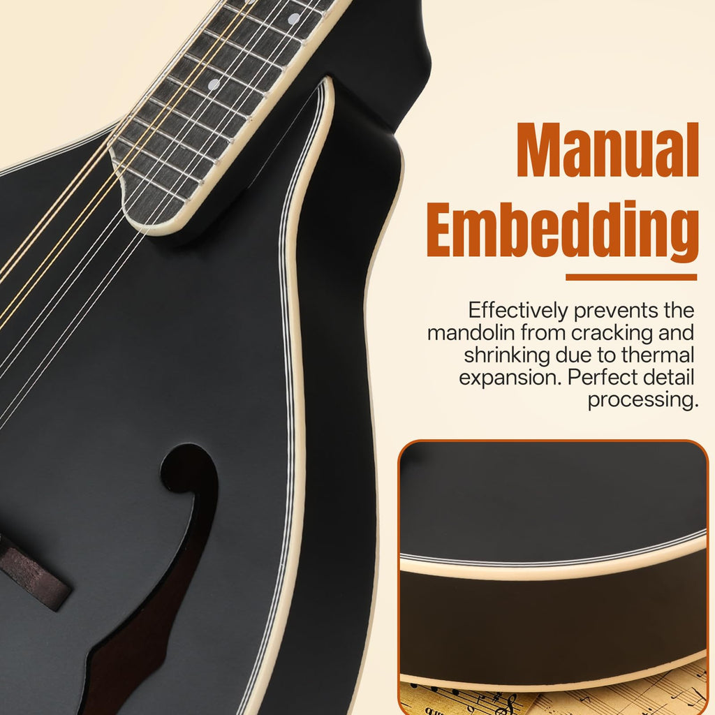 8 String A Style Acoustic Mandolin Kit with Tuner Strap Gig Bag V101
