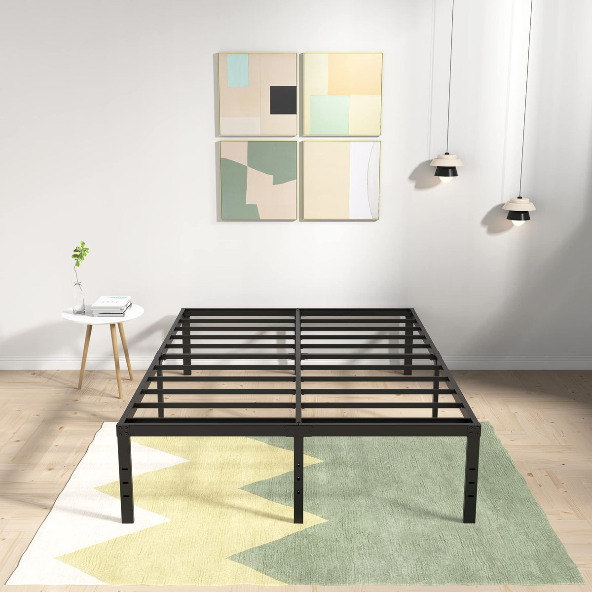 18 Inch High Queen Size Bed Frame with Storage C2688