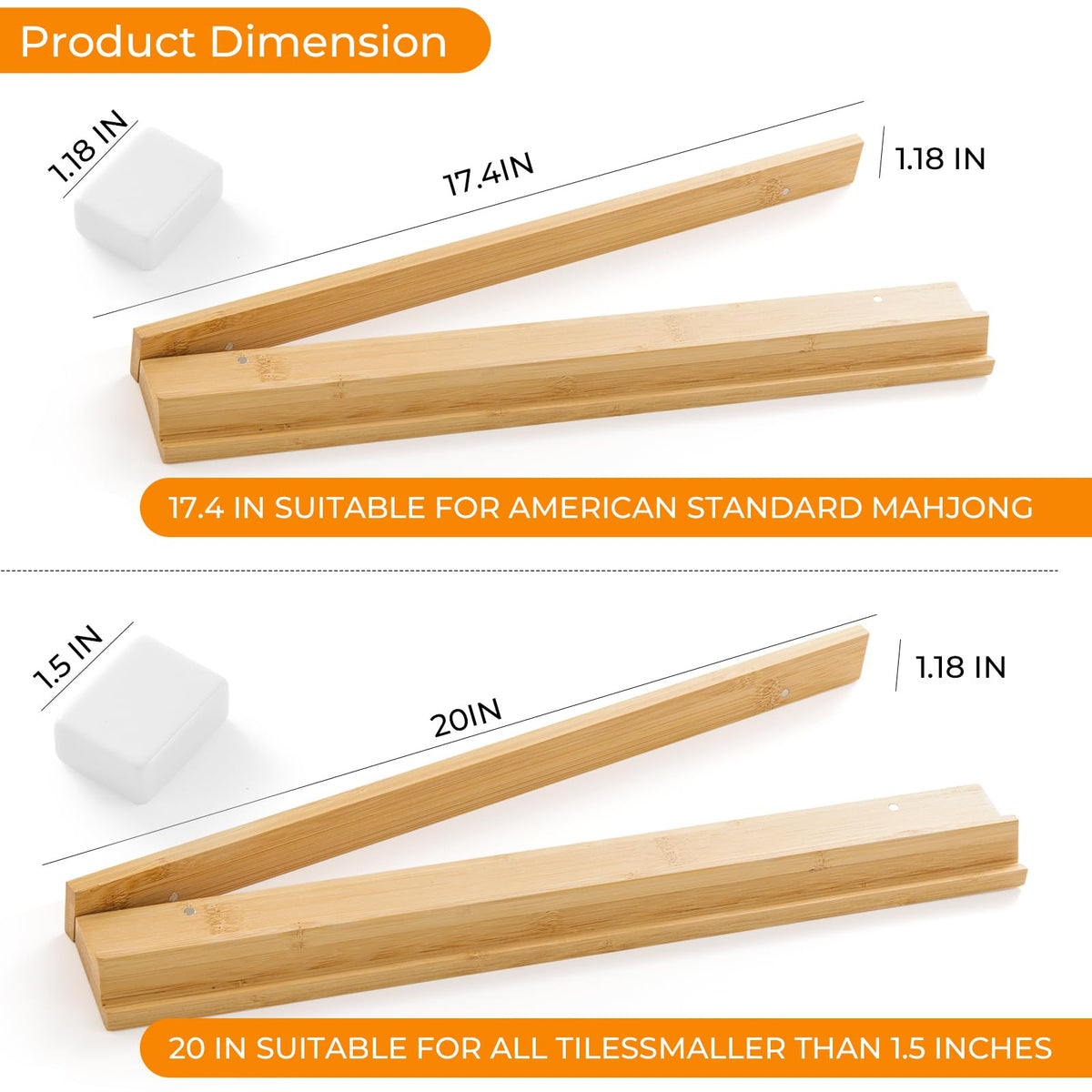 Bamboo Mahjong Racks with Magnetic Pushers D929