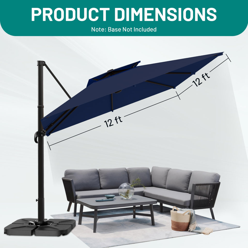 Navy Blue Cantilever Patio Umbrella L438520