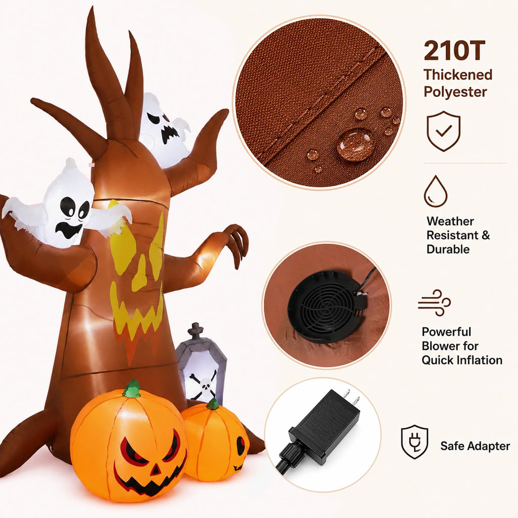 8FT Inflatable Ghost Tree Decoration T86701
