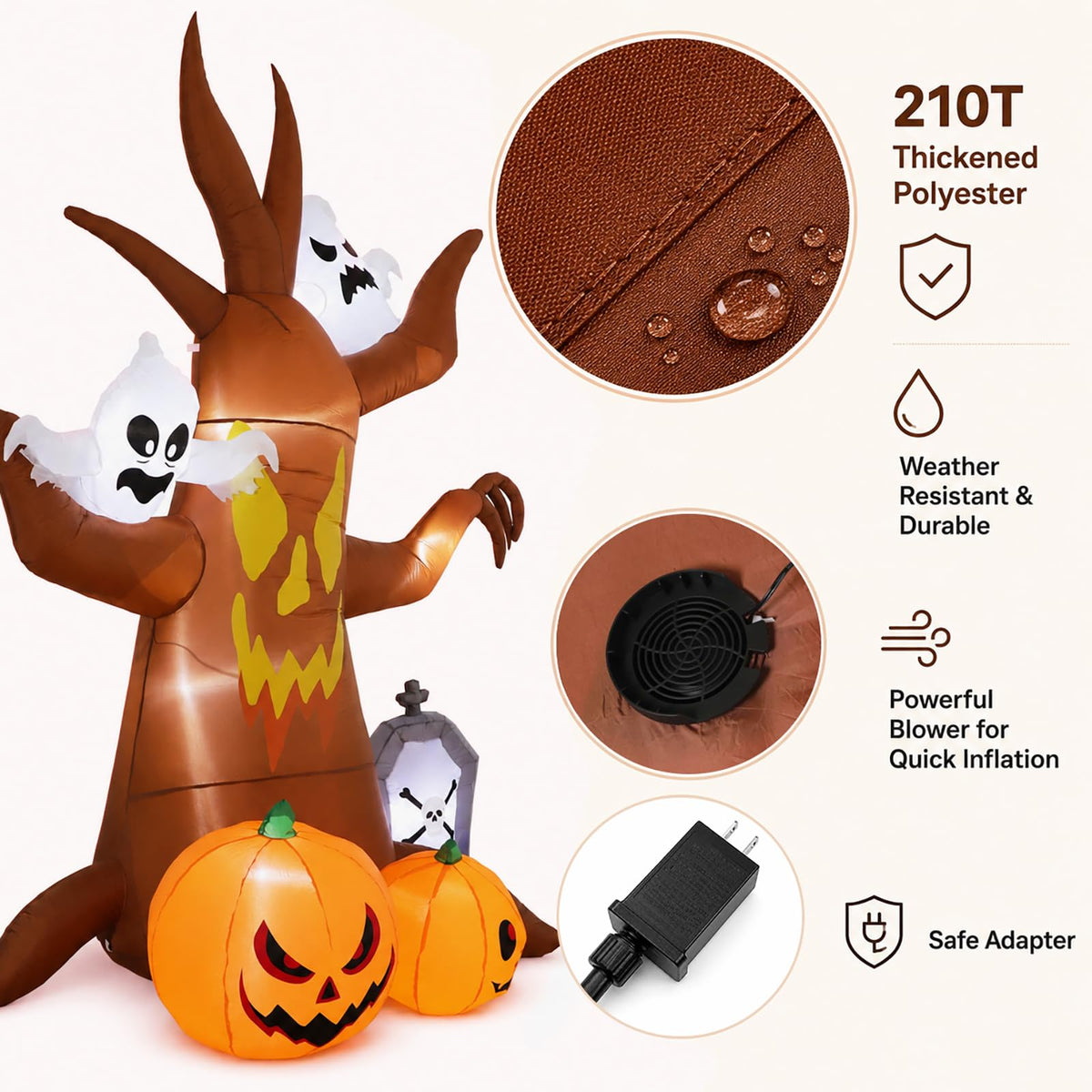 8FT Inflatable Ghost Tree Decoration T86701