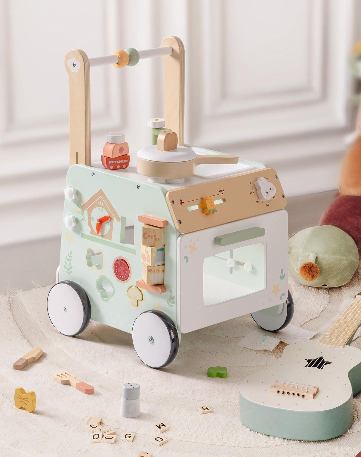 Wooden Baby Push Walker with Decelerator M8840