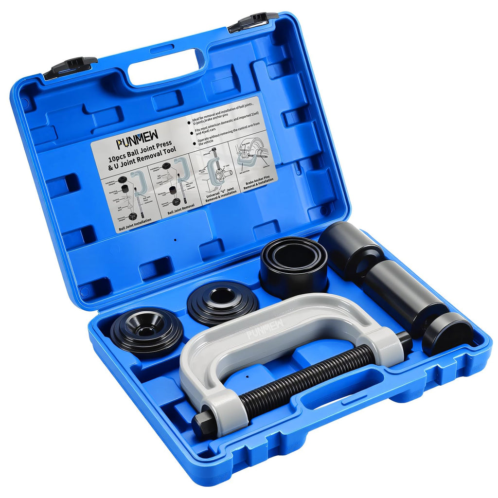 10 pcs Ball Joint Press & U Joint Removal Tool Kit with 4 * 4 Adapters F56543