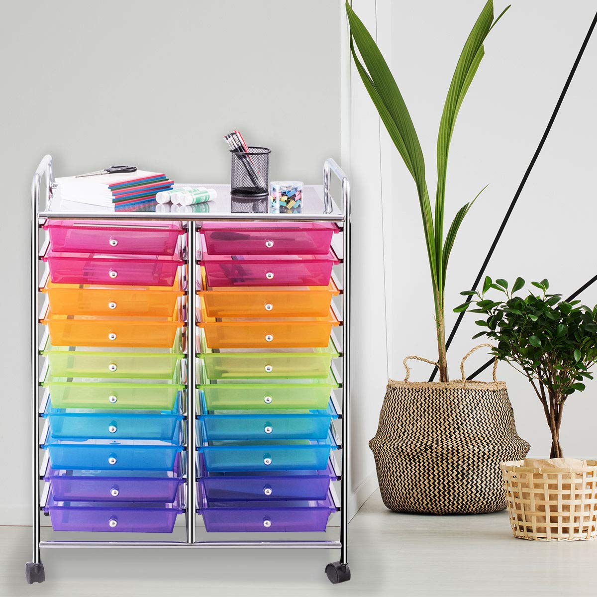 20 Drawer Rolling Storage Cart Organizer K2405