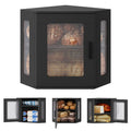 Large Black Wooden Bread Box with Acrylic Window E998