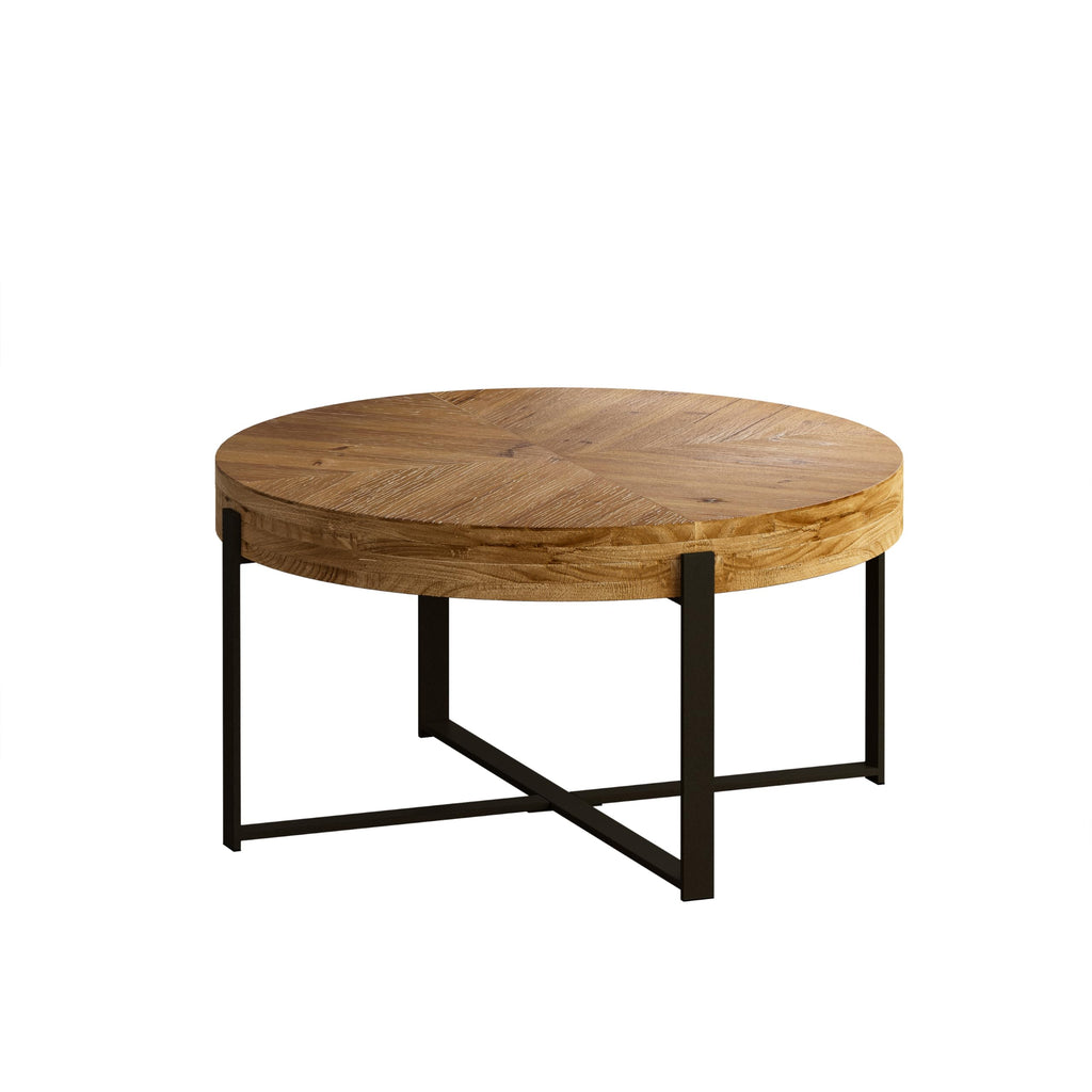 34" Round Coffee Table with Metal Base I913