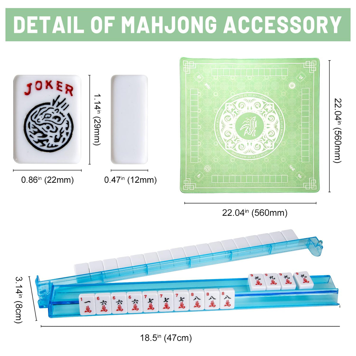 American Mahjong Set with Mat and Racks H843