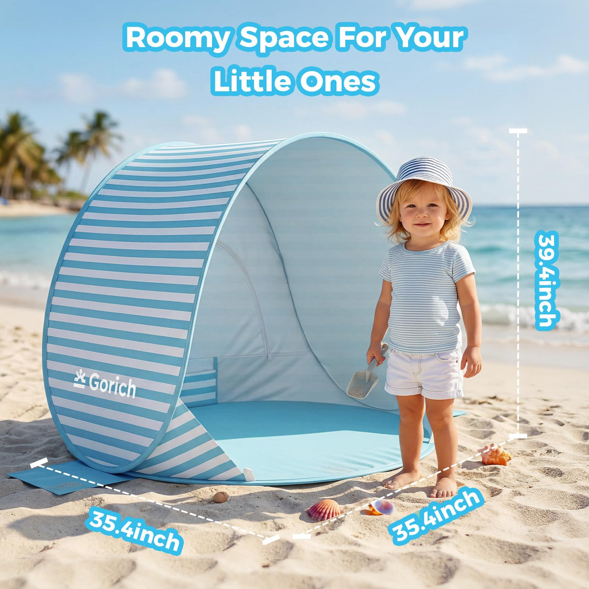 Pop Up Baby Beach Tent with UPF50+ UV Protection C9579