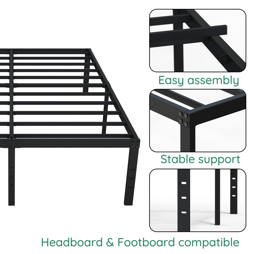 18 Inch High Queen Size Bed Frame with Storage C2688