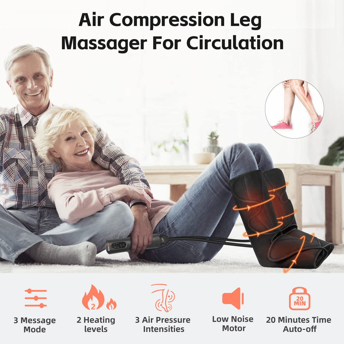 Air Compression Leg Massager with Heat L65407