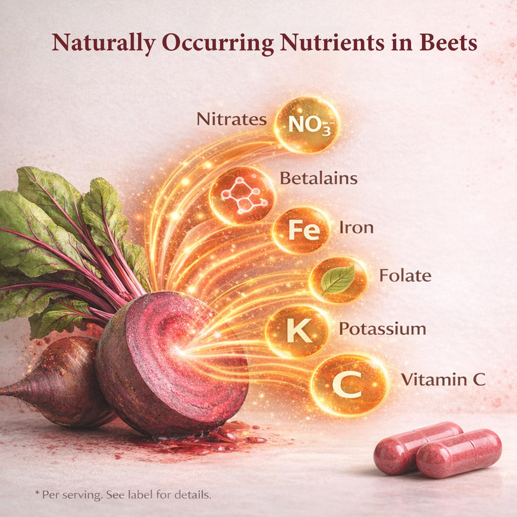 Organic Beet Root Capsules 1300 mg 60 Capsules P649