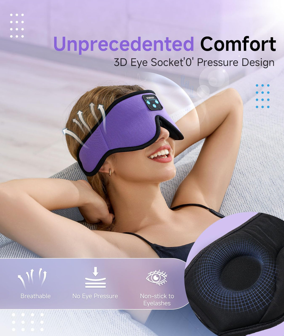 Bluetooth 3D Sleep Mask with Headphones P39416