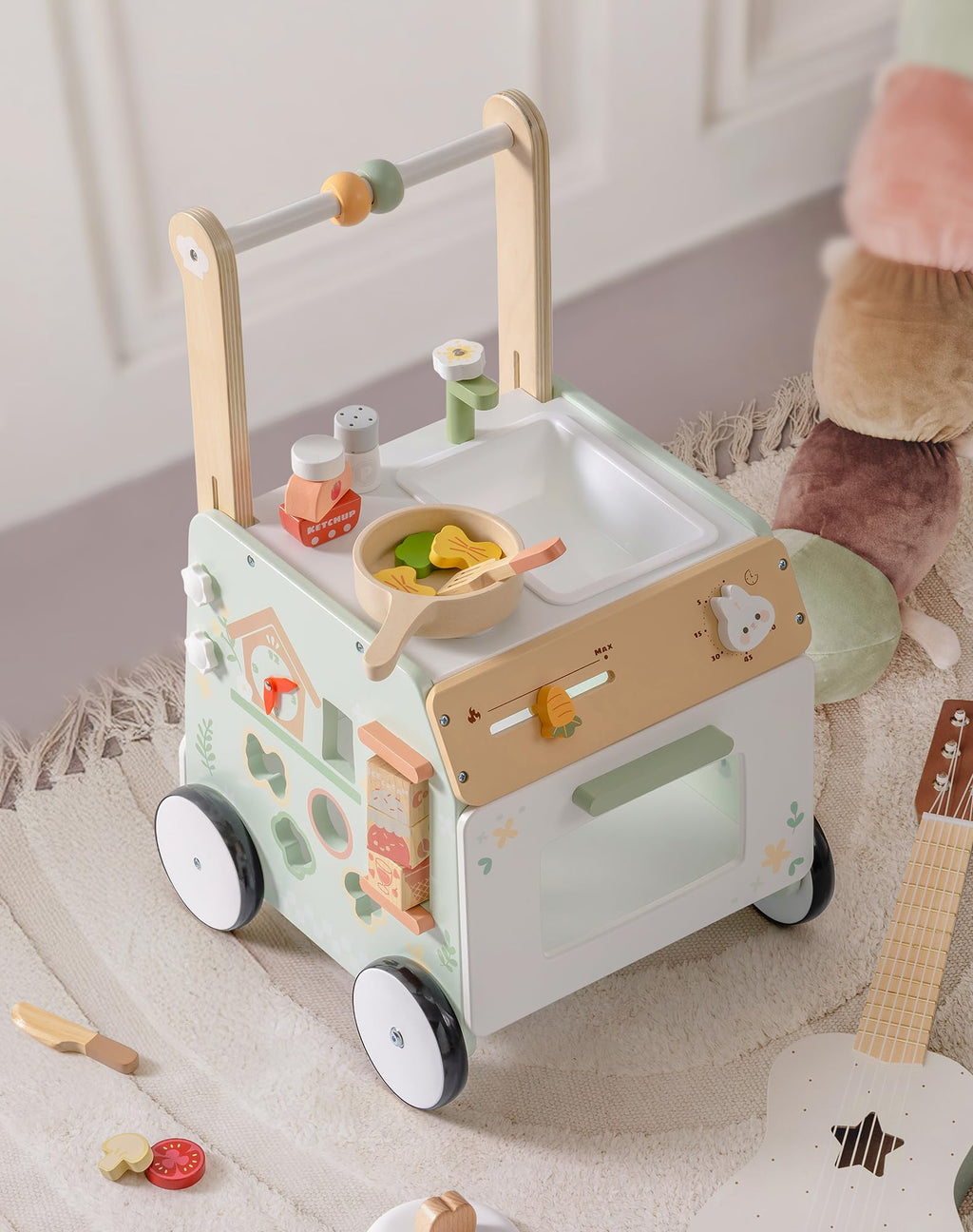Wooden Baby Push Walker with Decelerator M8840