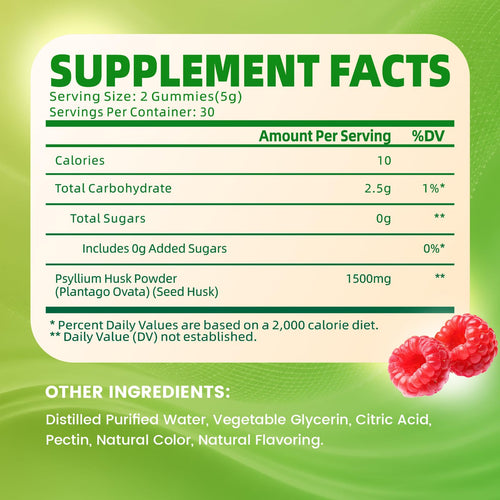 1500mg Psyllium Husk Gummies K153953