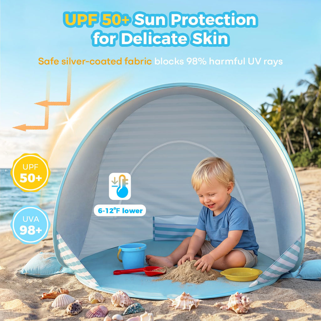 Pop Up Baby Beach Tent with UPF50+ UV Protection C9579