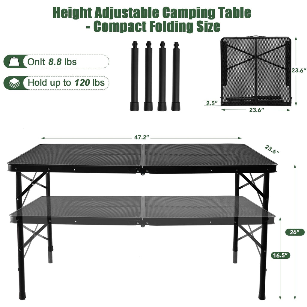 4Ft Metal Folding Camping Table D7941