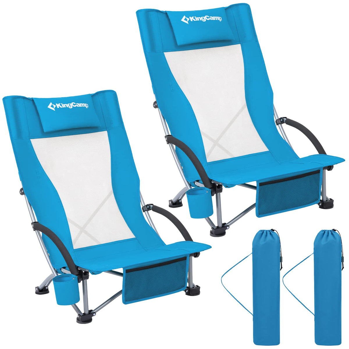 High Back Folding Beach Chair 2 Packs W308908