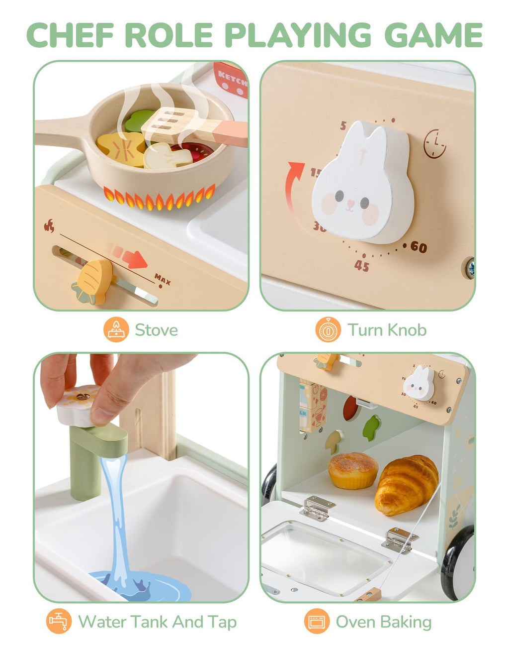 Wooden Baby Push Walker with Decelerator M8840