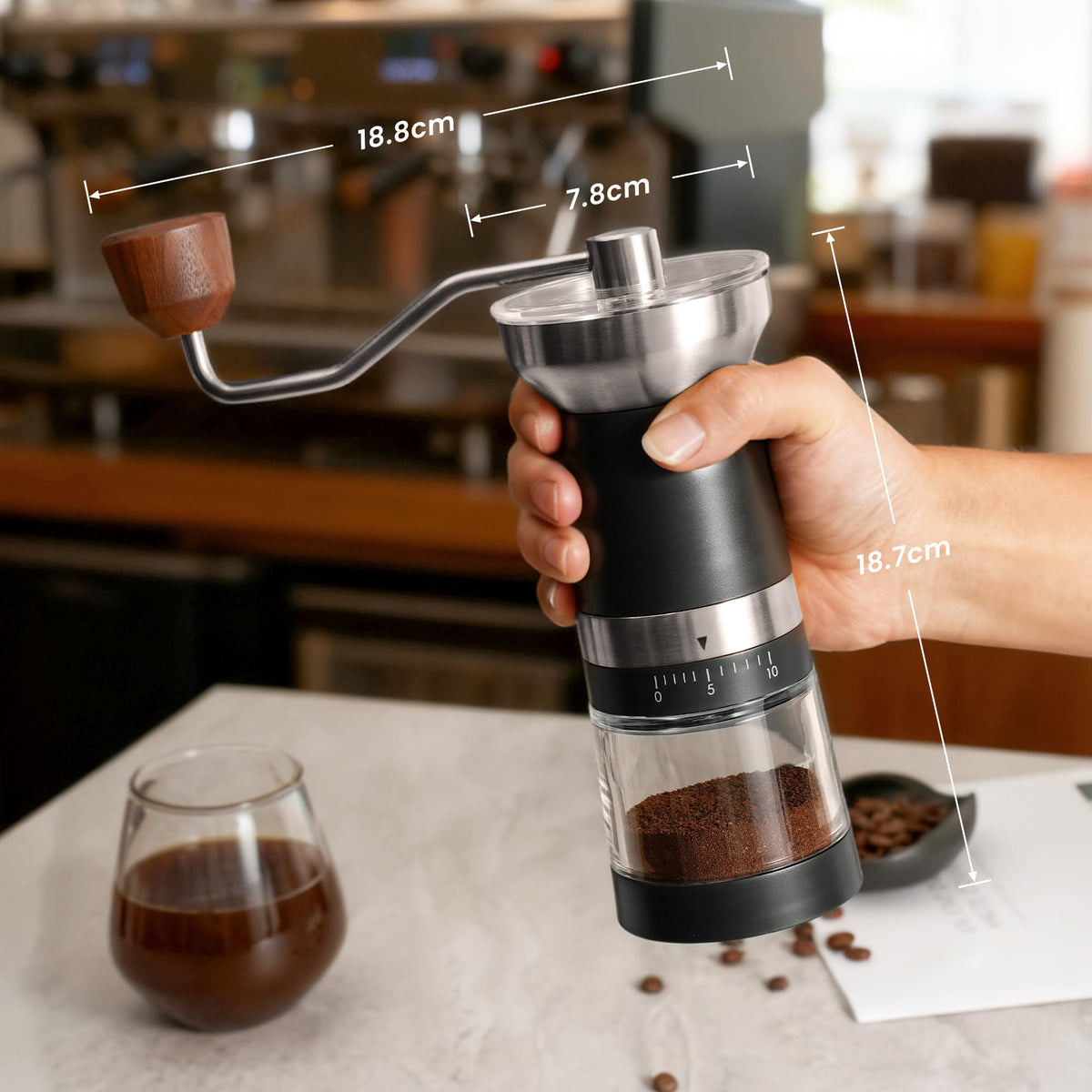 Manual Coffee Grinder Stainless Steel Conical Burr M42345