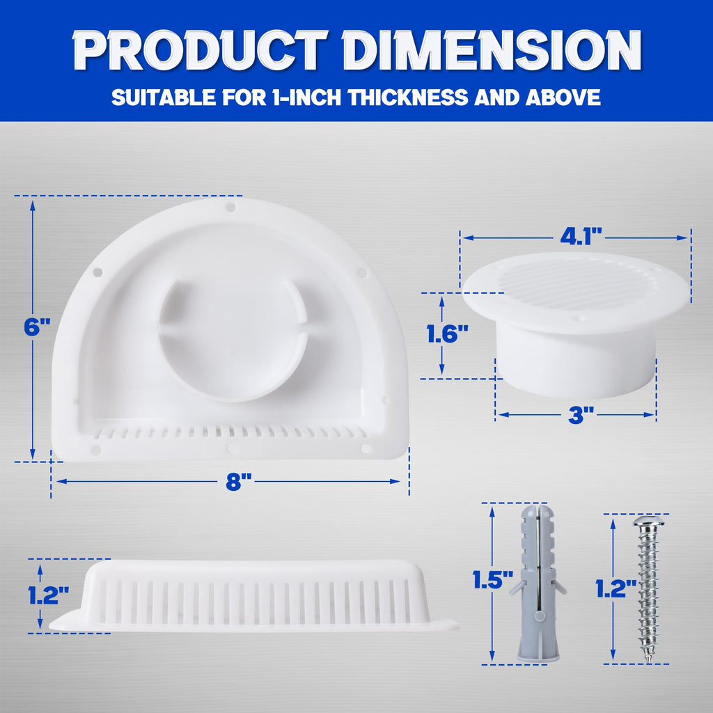 RV Vent Covers with Mounting Hardware O1373
