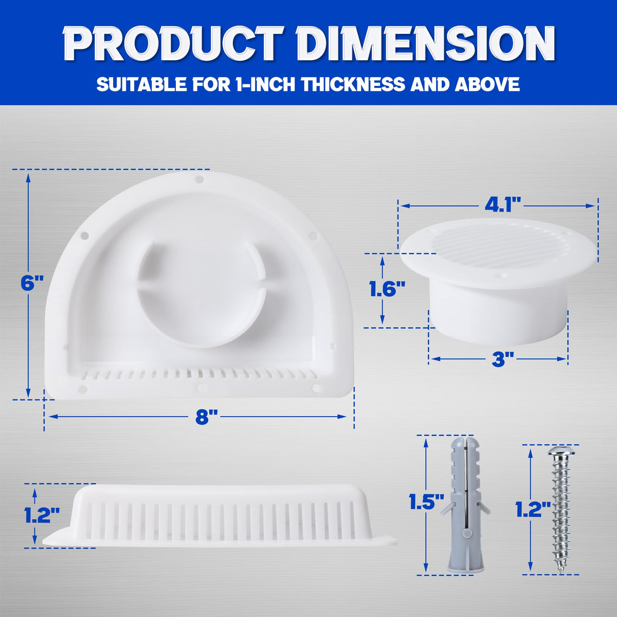 RV Vent Covers with Mounting Hardware O1373
