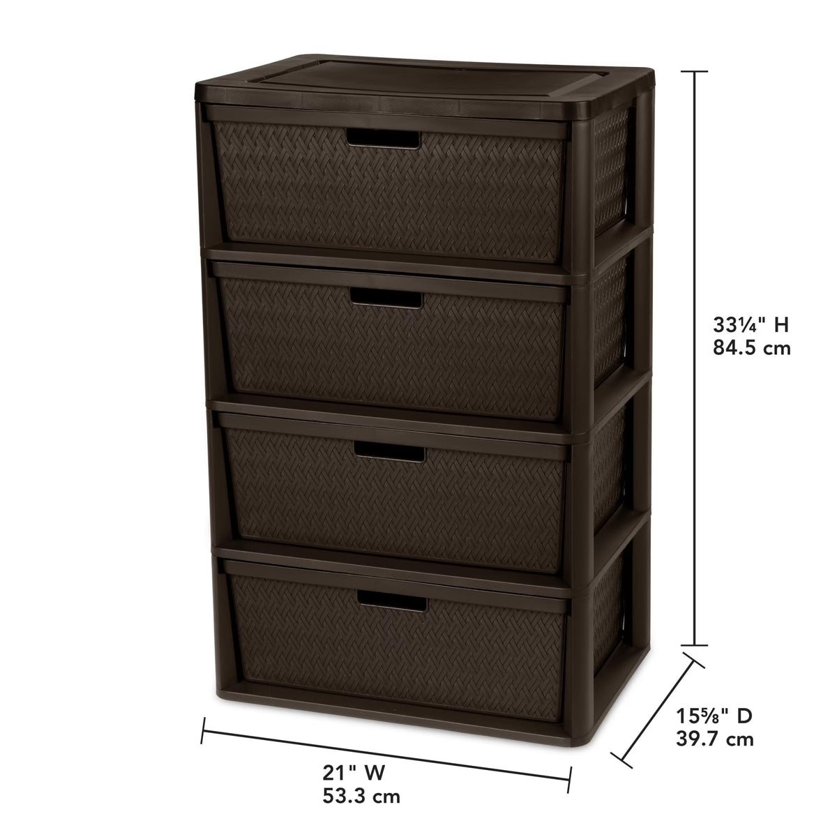 Brown 4 Drawer Plastic Storage Tower A854158