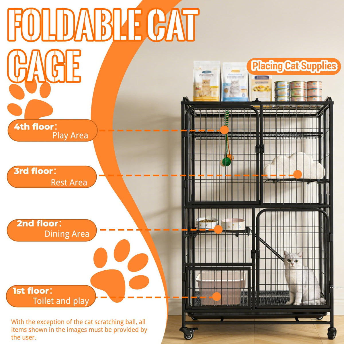 Collapsible Metal Wire Cat Cage R620406