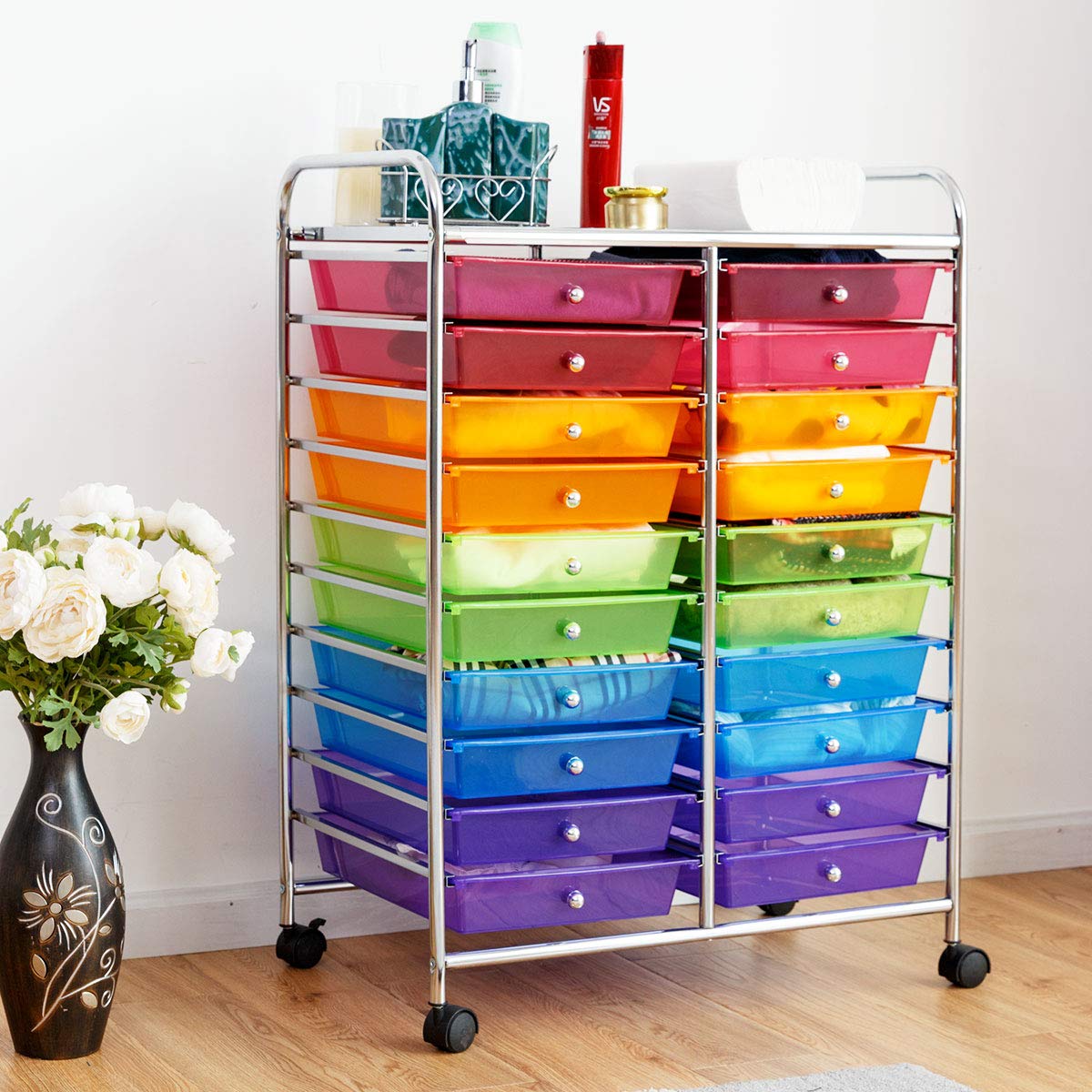 20 Drawer Rolling Storage Cart Organizer K2405