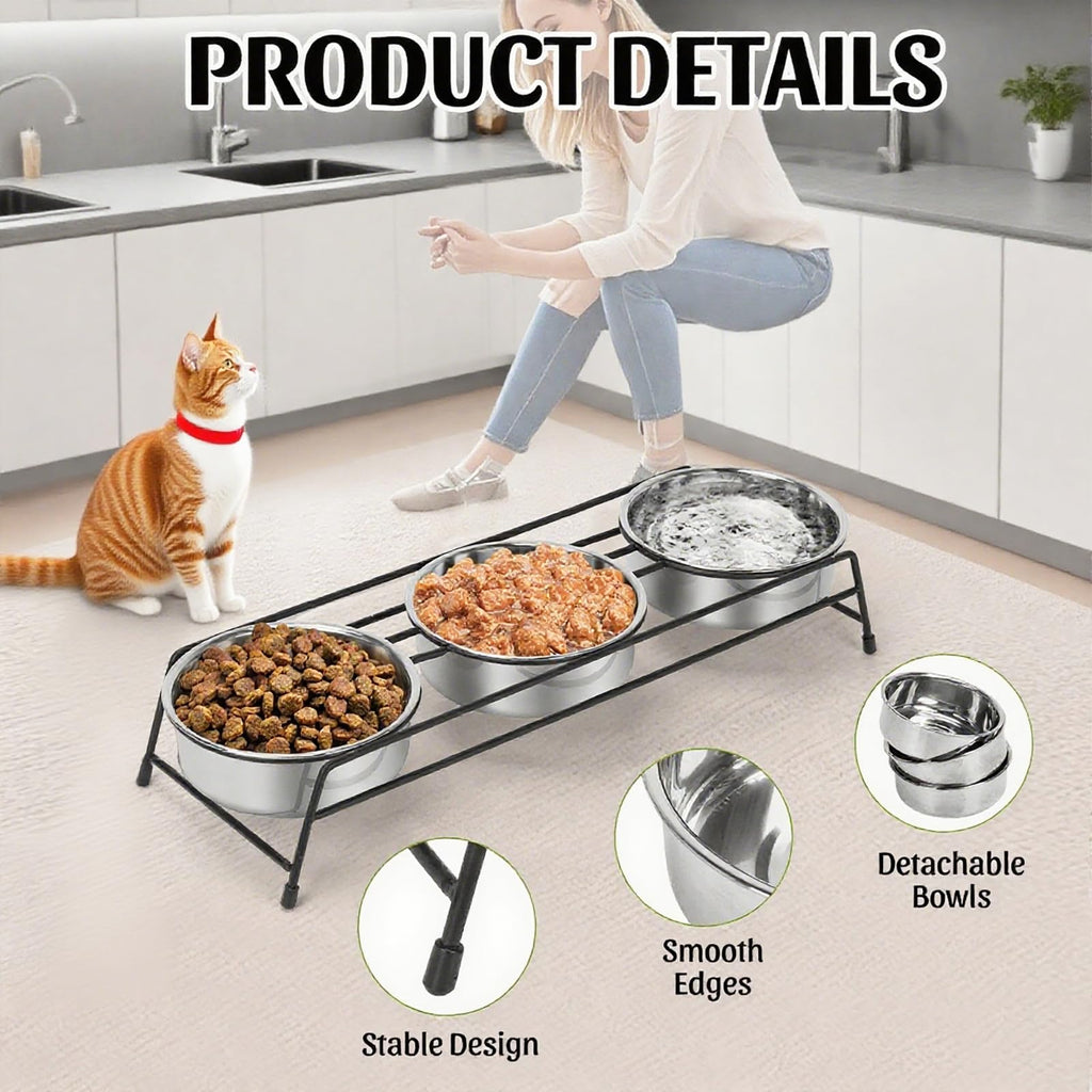 Raised Cat Bowls 3 Stainless Steel A99616