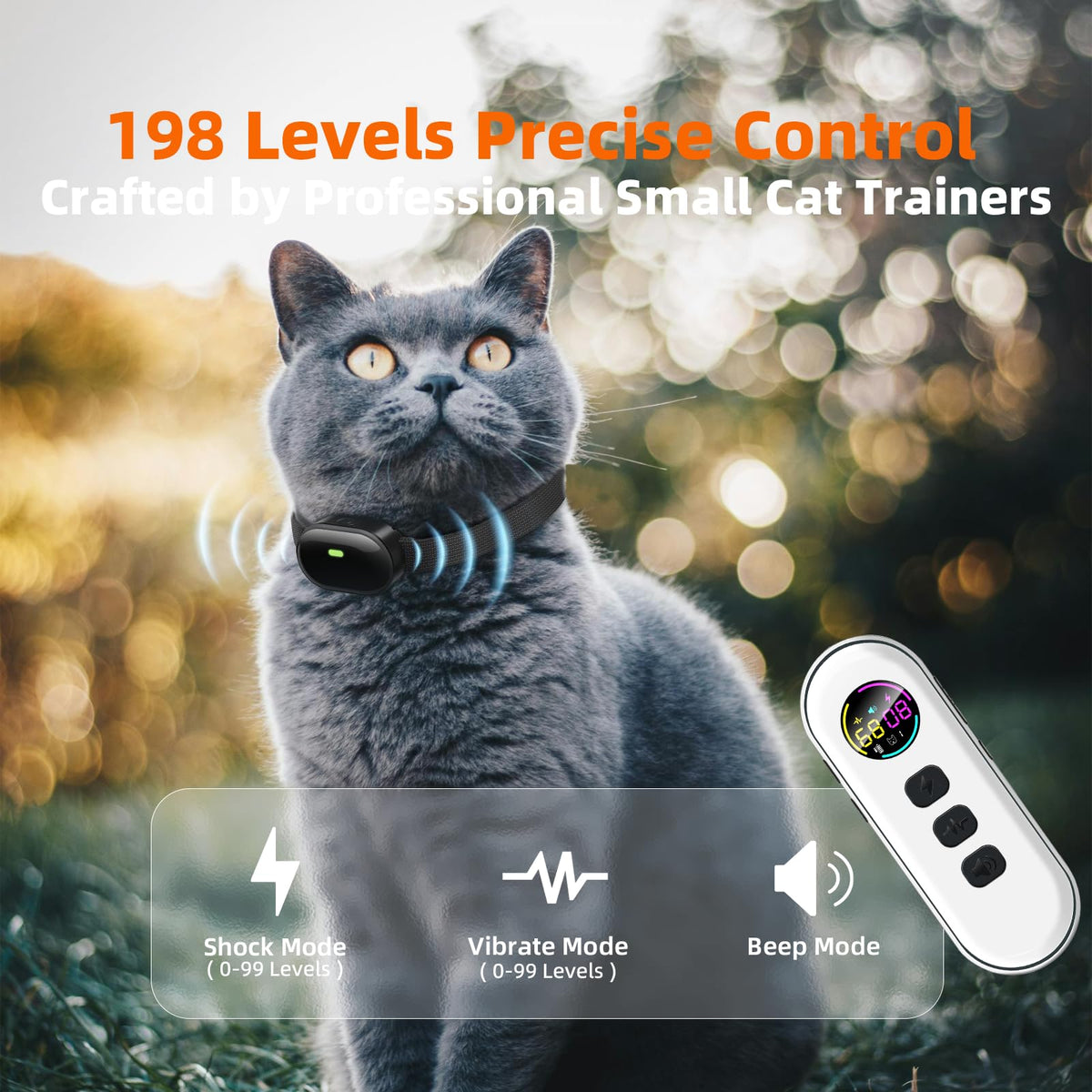 Ultra-Small Cat Training Collar with Remote, Waterproof, Rechargeable H73479
