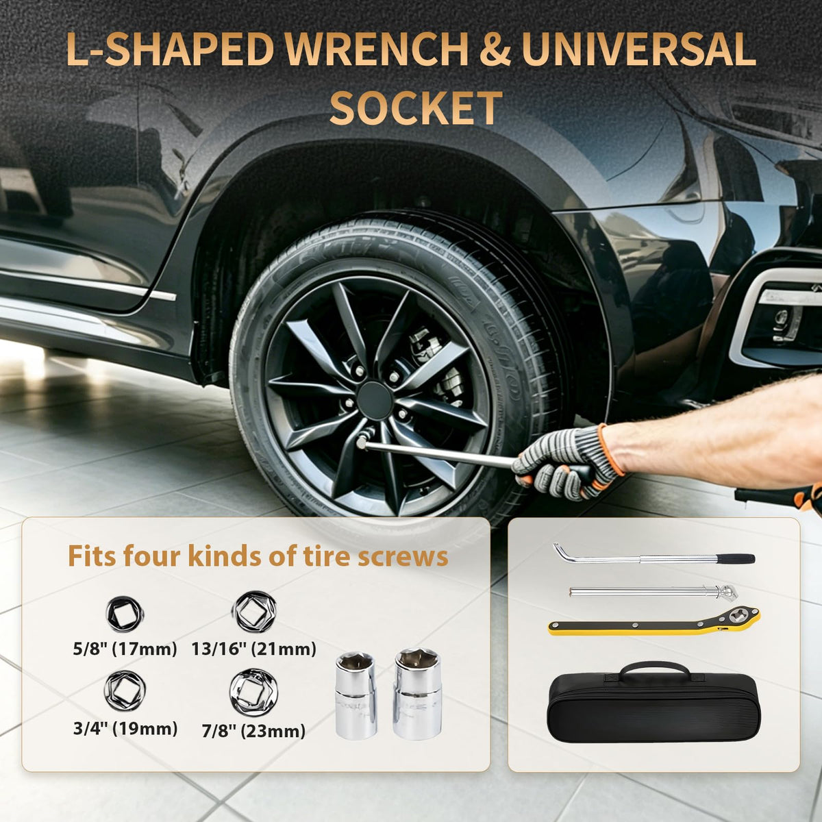 3-Ton Scissor Jack Kit with Ratchet Wrench Q348276