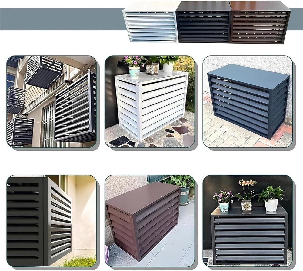 White Aluminum Alloy Air Conditioner Fence Panels O684122