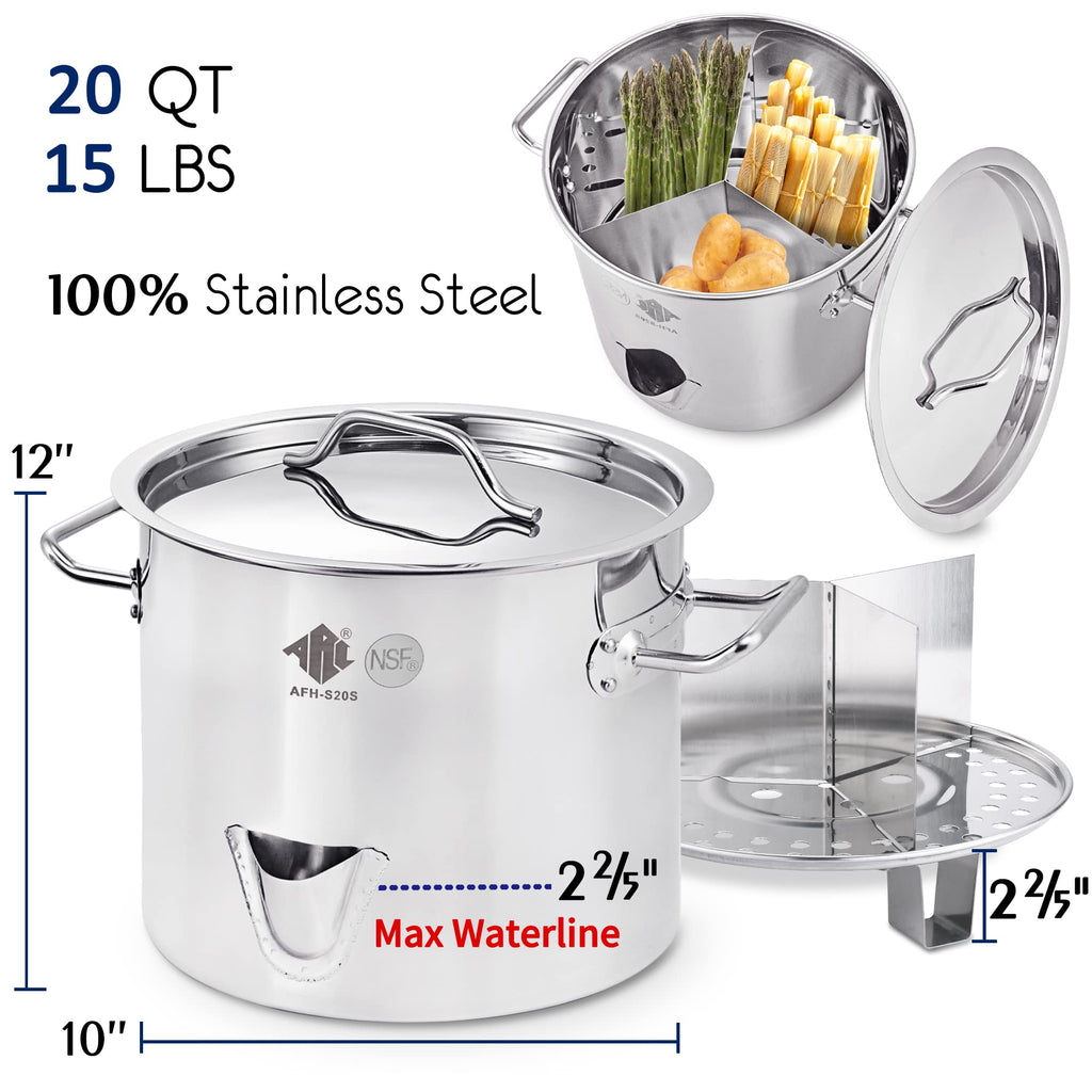 20QT Stainless Steel Tamale Steamer Pot R7046