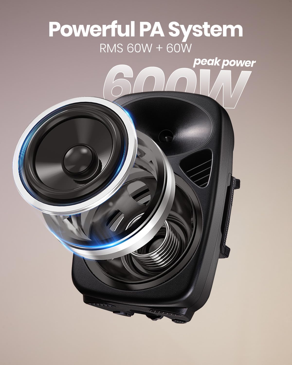 8 Inch Rechargeable PA Speakers with Tripod Stands X20345