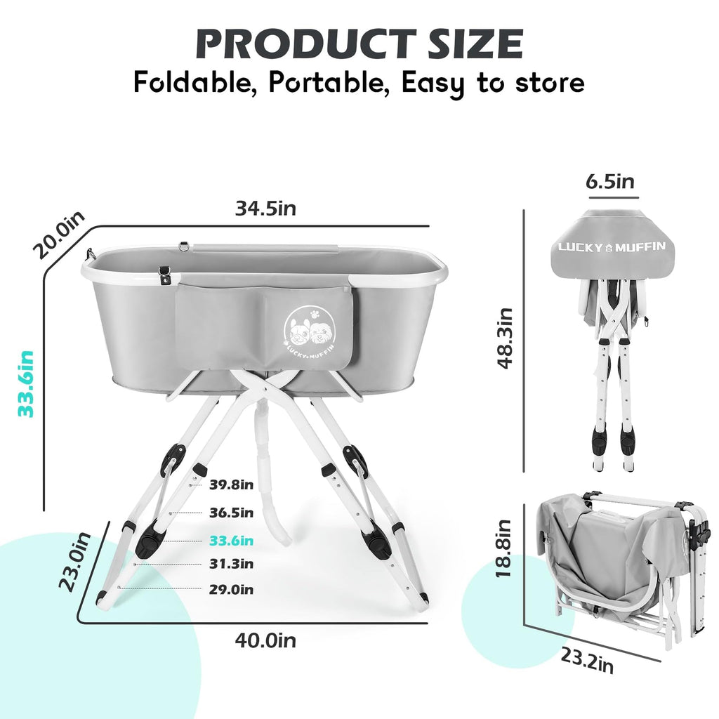 Portable Foldable Dog Bathtub 5 Adjustable Heights C4685