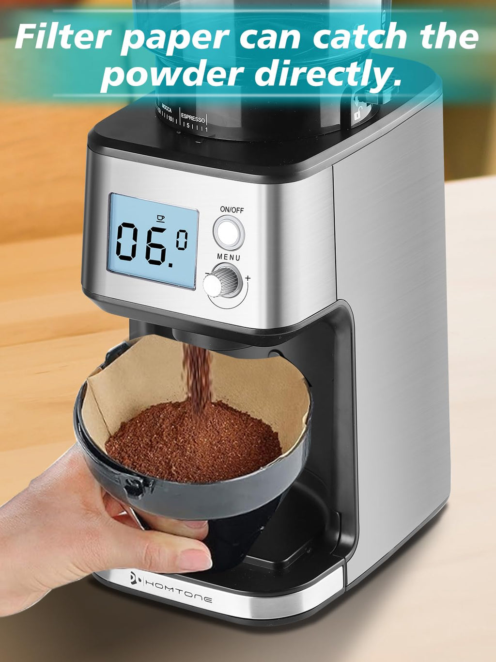 Conical Burr Espresso Coffee Grinder 51mm Stepless Electric F9588