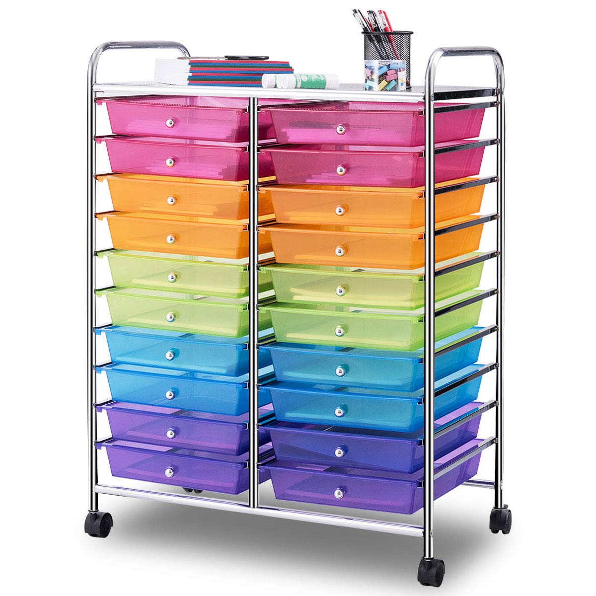 20 Drawer Rolling Storage Cart Organizer K2405