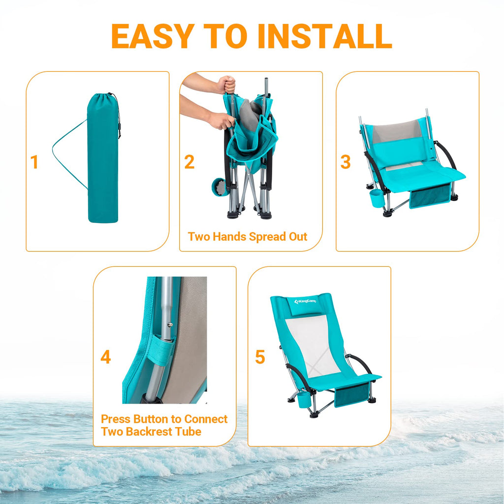 High Back Folding Beach Chair 2 Packs W308908