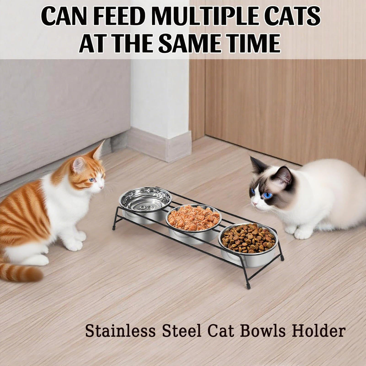 Raised Cat Bowls 3 Stainless Steel A99616