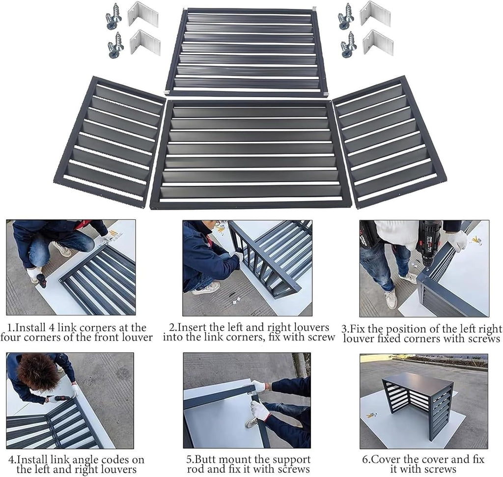 White Aluminum Alloy Air Conditioner Fence Panels O684122