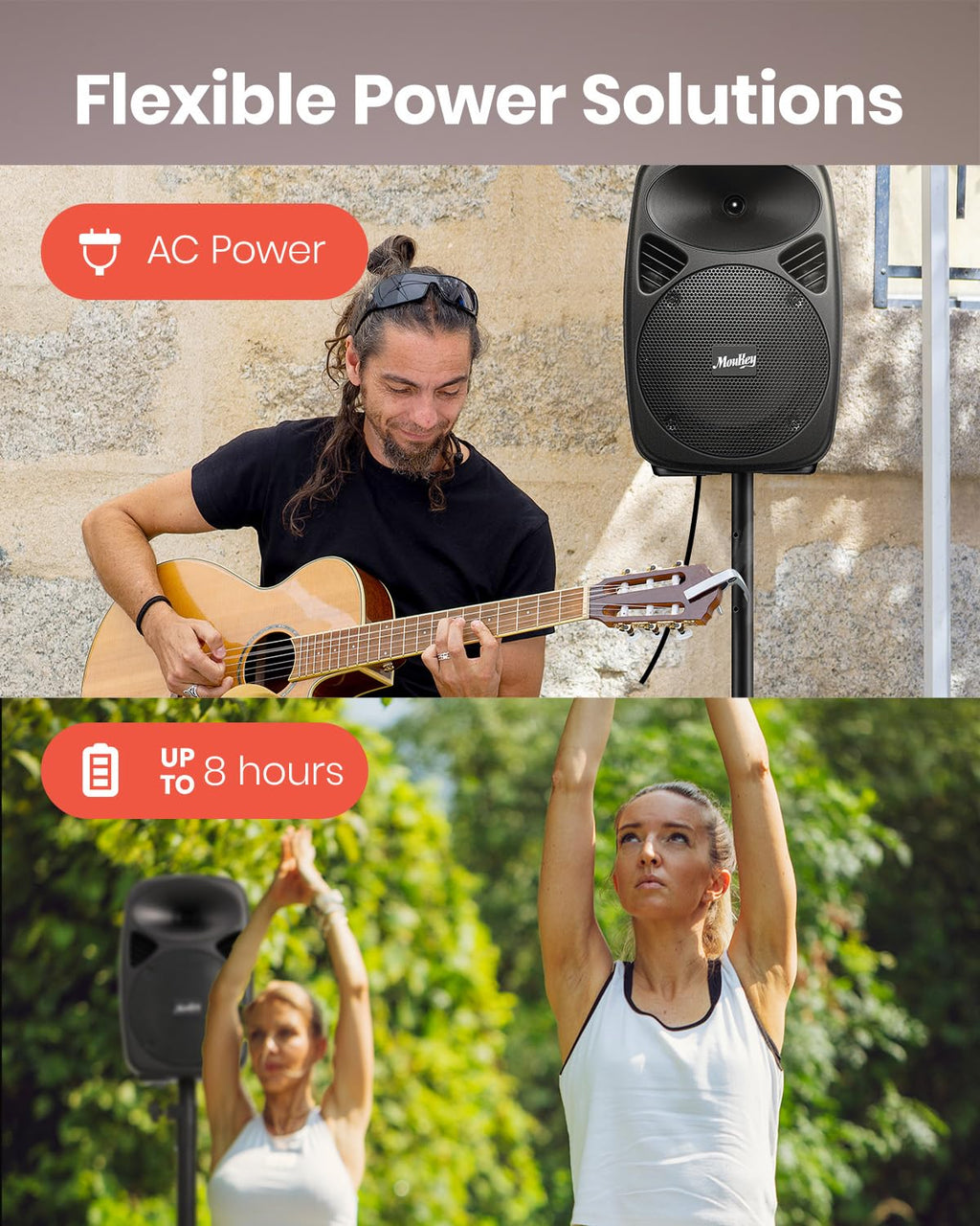 8 Inch Rechargeable PA Speakers with Tripod Stands X20345