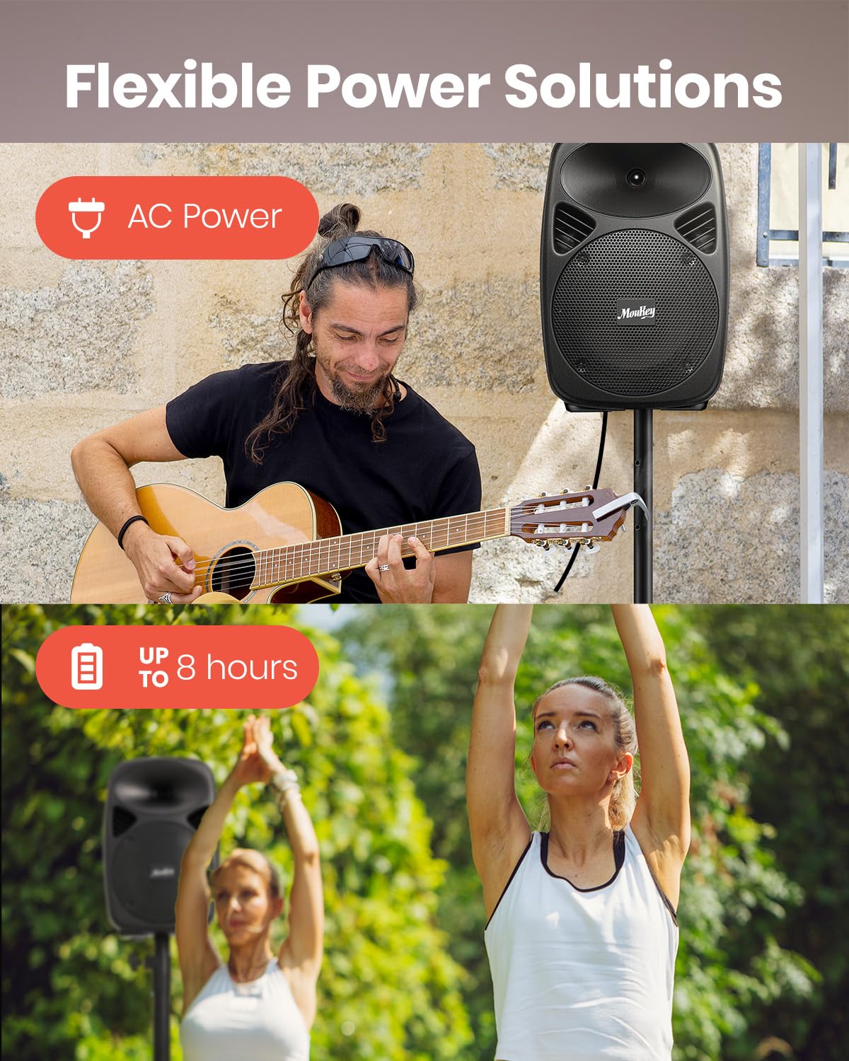8 Inch Rechargeable PA Speakers with Tripod Stands X20345